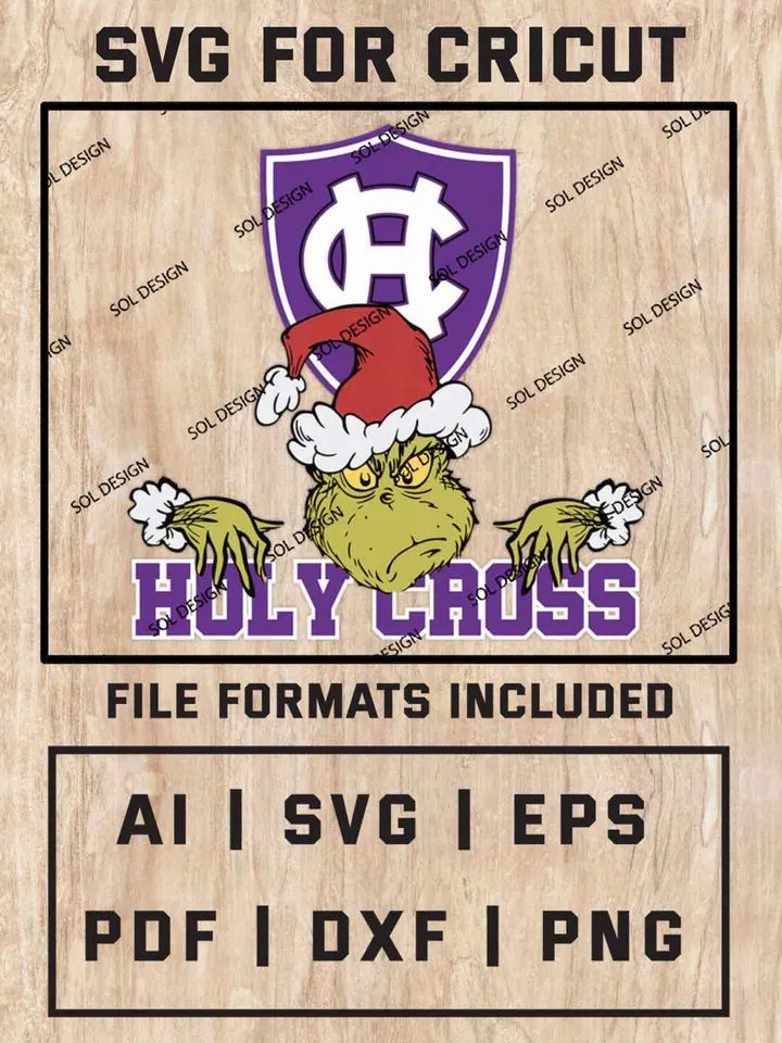 Grinch Holy Cross Crusaders SVG, NCAA SVG Design, NCAA Holy Cross Crusaders SVG, NCAA Crusaders Cricut, Christmas Svg, Grinch svg, Digital Download