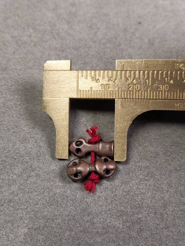 Gandhanra Handmade Tibetan Amulet Pendant,Mini Vajra and Dorje Bell, Mala Marker Bead Accessories, Made of Red Copper