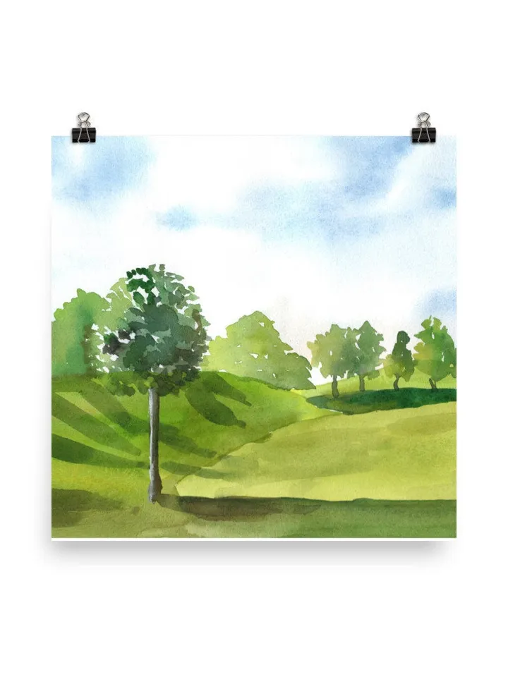 Watercolor Landscape Print  Wall Art Landscape Neutral Poster Sky Poster Wall Decor Fine Art Poster Nature Poster Fine Art Poster Landscape