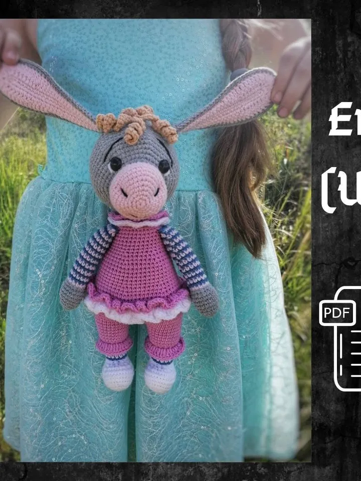 PDF donkey crochet pattern, crochet donkey, donkey pattern, crochet pattern, amigurumi donkey, cute donkey toy, amigurumi donkey pattern