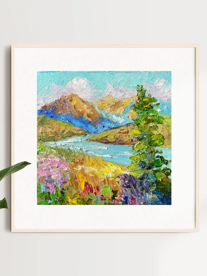 Fall Original Oil Painting Landscape Rocky Mountains Fine Art