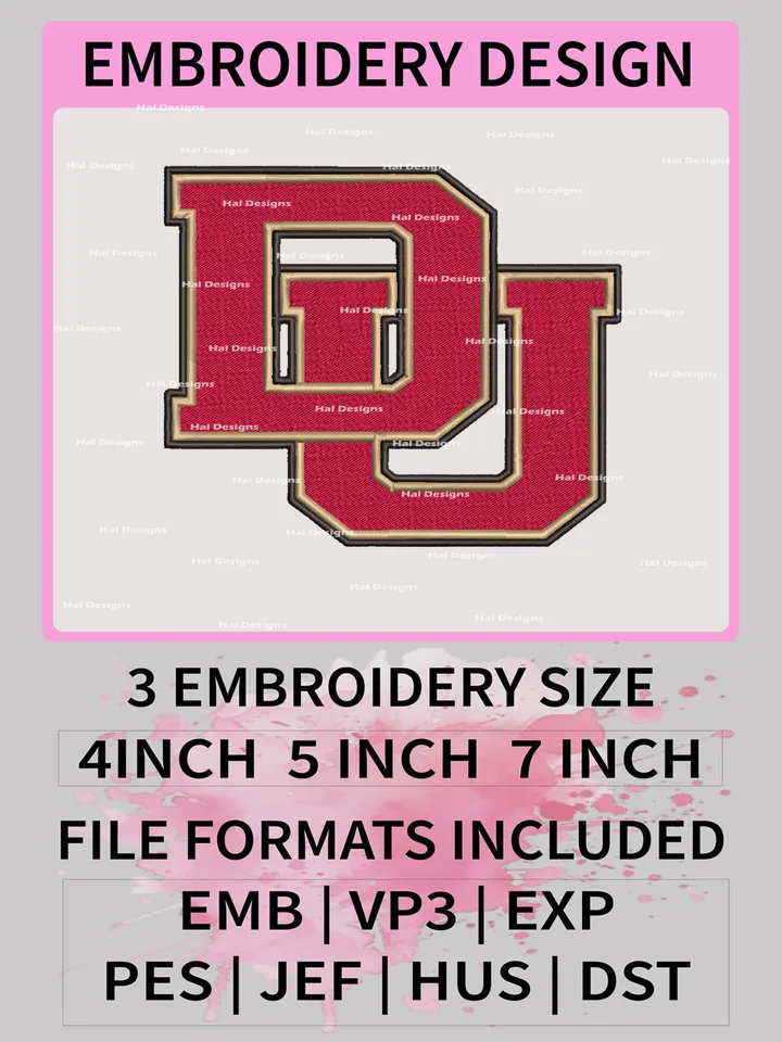 NCAA Denver Pioneers Embroidery File, 3 Sizes, 6 Formats, NCAA Machine Embroidery Design, NCAA Logo, NCAA Teams