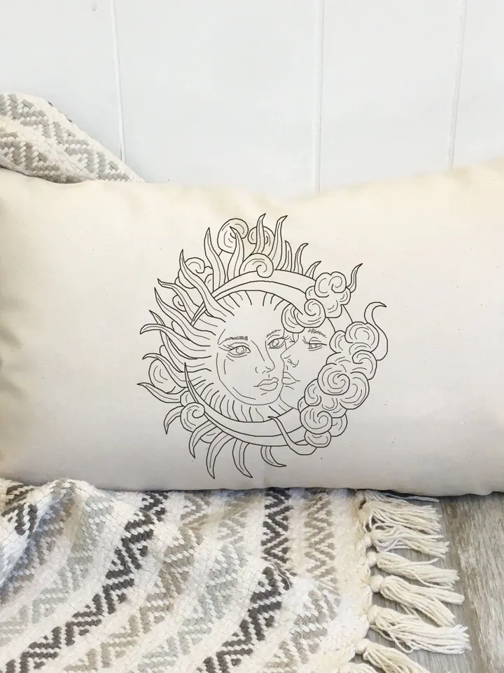 Sun and moon blackwork pattern PDF Moon magic blackwork embroidery download PDF, Mystical embroidery Backstitch chart, Moon cross stitch #W9