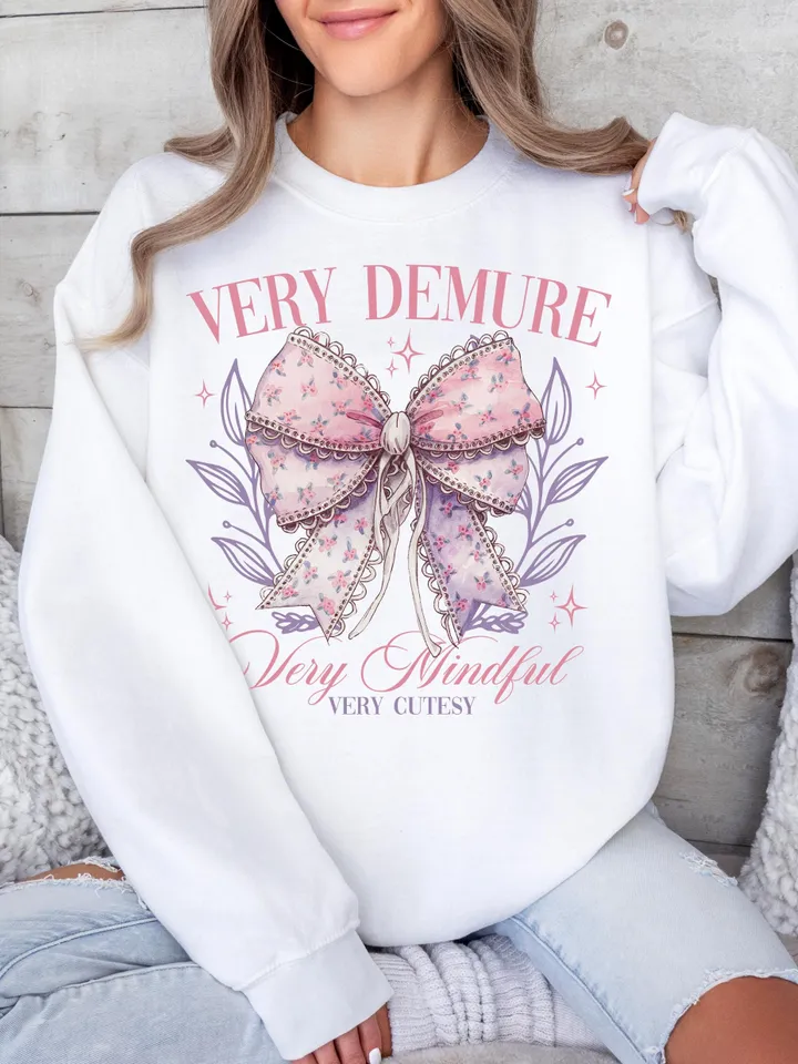Very Demure PNG, Demure png, Social Club, Very Mindful png, Pink Bow png, Viral shirt, Preppy png, Trendy png, Very Cutesy png, Girly Design