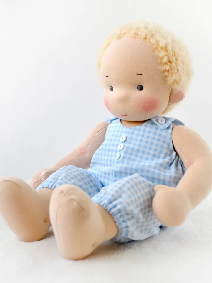 DIY Waldorf Baby doll 14 inch (36 cm) tall. PDF sewing pattern and tutorial. Patterns of doll clothes as bonus!