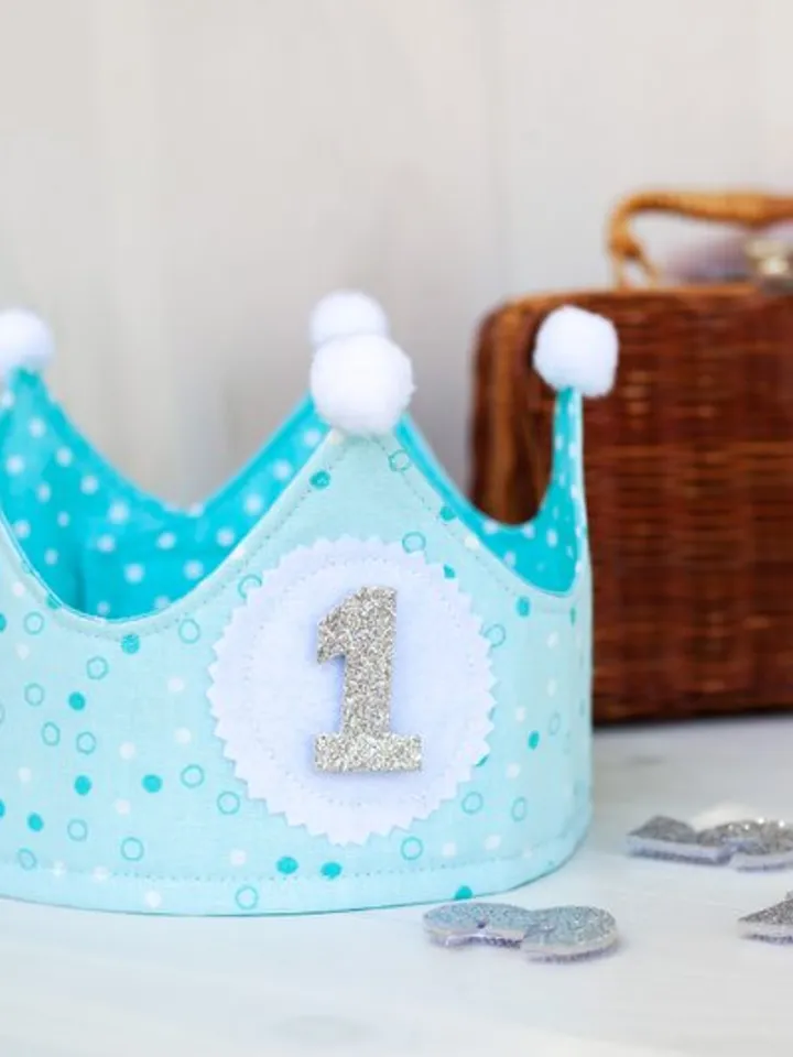 Baby Crown, Blue Play Crown, Pretend Play Crown, Party Hat, 1st Birthday Crown