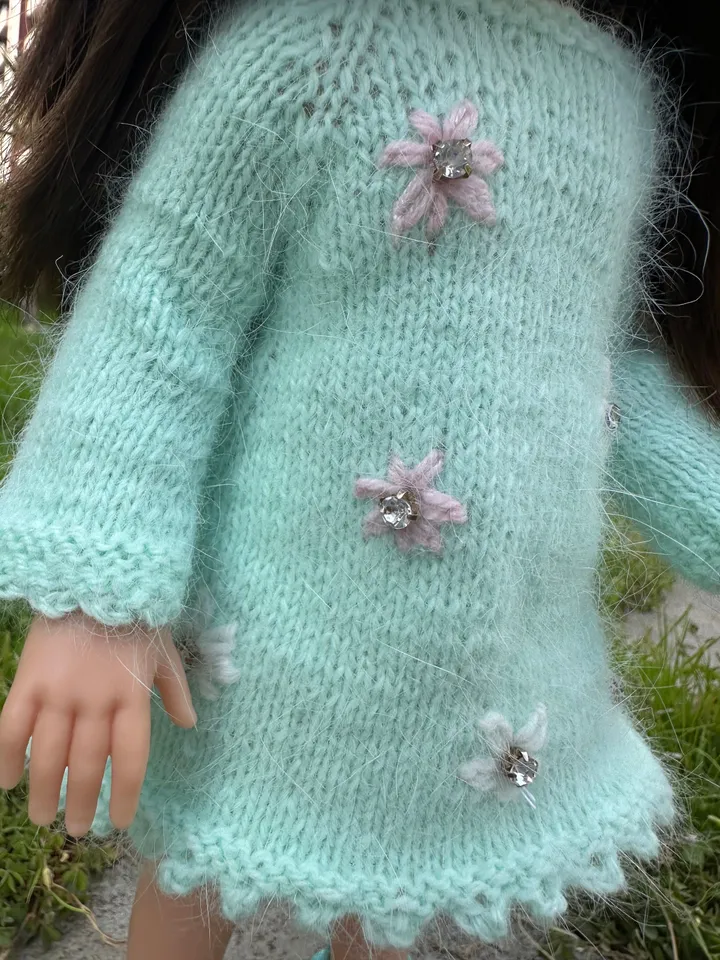 Paola Reina Doll 2 ITEMS Set: Exclusive Handmade Outfit - Dress with rhinestones, boots with bow - ooak outfit