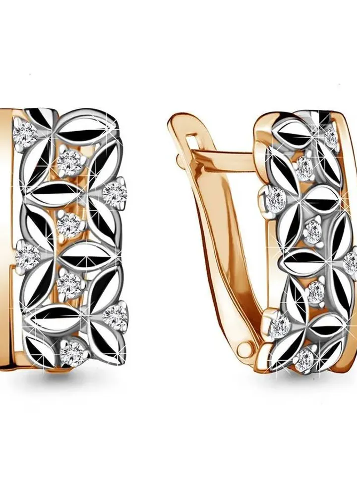 Earrings, silver 925, with cubic zirconia