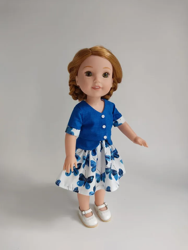PDF sewing pattern for Ruby Red Fashion Friends and Wellie Wishers dolls.