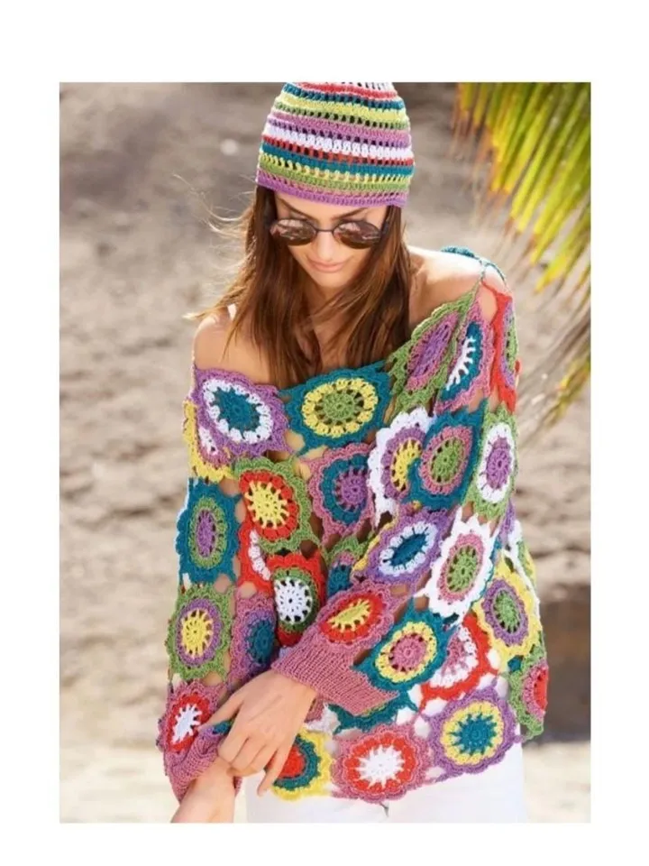 Tunic crochet, knitting , women ladies motif tunic pattern pdf instant download