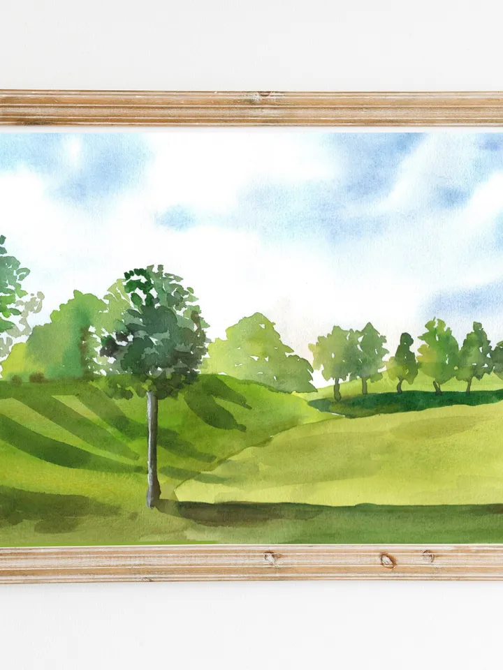 Watercolor Landscape Print  Wall Art Landscape Neutral Poster Sky Poster Wall Decor Fine Art Poster Nature Poster Fine Art Poster Landscape