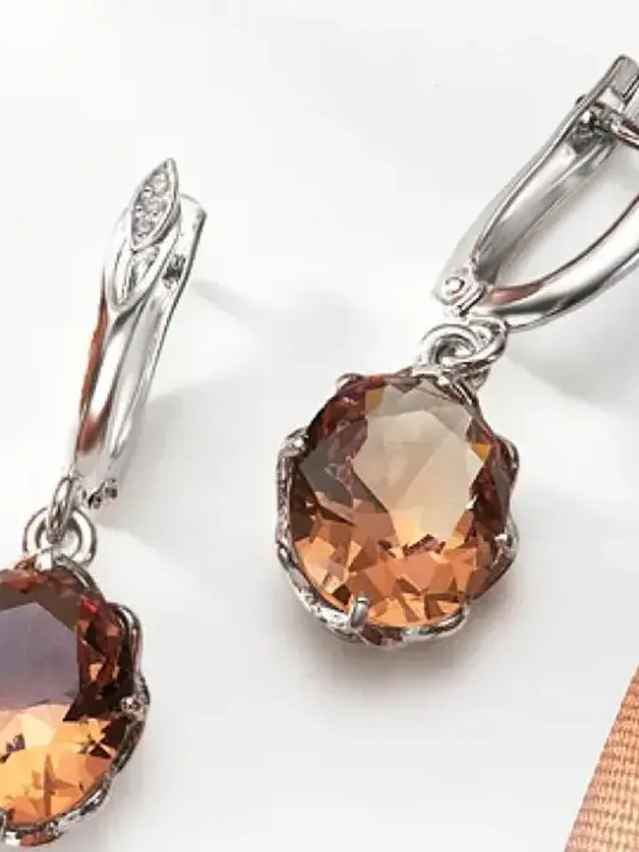 Earrings silver 925 with sultanite