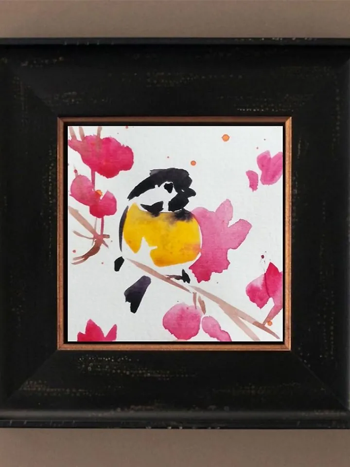 Chickadee Painting Original Art Watercolor Painting Bird Art