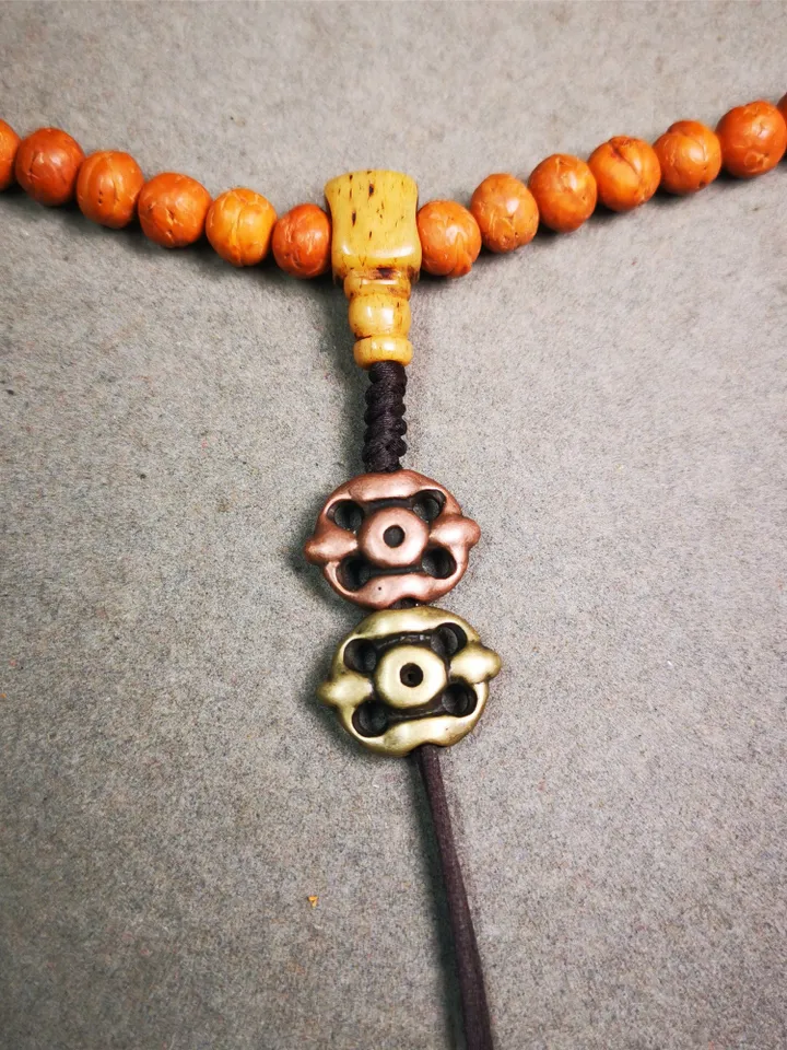 Gandhanra Handmade Tibetan Amulet,Vajra Pendant for Mala,Bag Hanging,Prayer Bead Accessories,0.7&quot; × 0.55&quot;