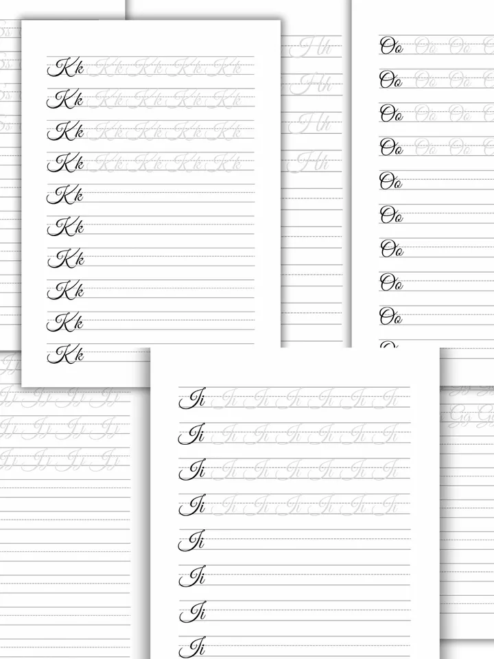 Calligraphy Practice Sheet Templates, Modern Calligraphy,Printable Hand Lettering Worksheet, Brush Lettering Practice
