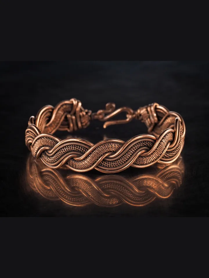 Wire wrapped copper bracelet for woman Antique style copper jewelry WireWrapArt