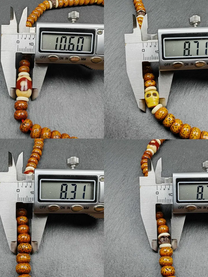 Authentic Tibetan Prayer Beads, Old 8+mm 108 Lotus Seed Mala Necklace - Handcrafted Tibetan Rosary with Unique Mix of Treasures