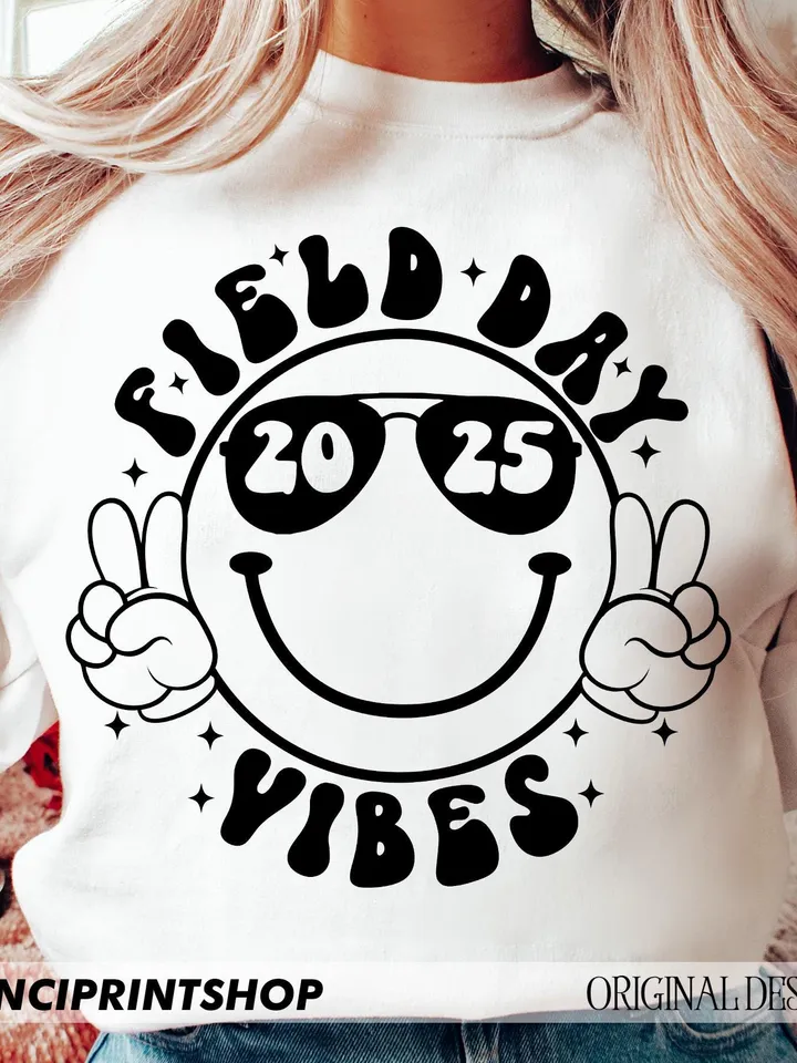Field Day Fun Day SVG, Field Day Png, Retro School Game Day, Smile Face svg, School Out for Summer, Teacher svg, Field Day svg, School svg