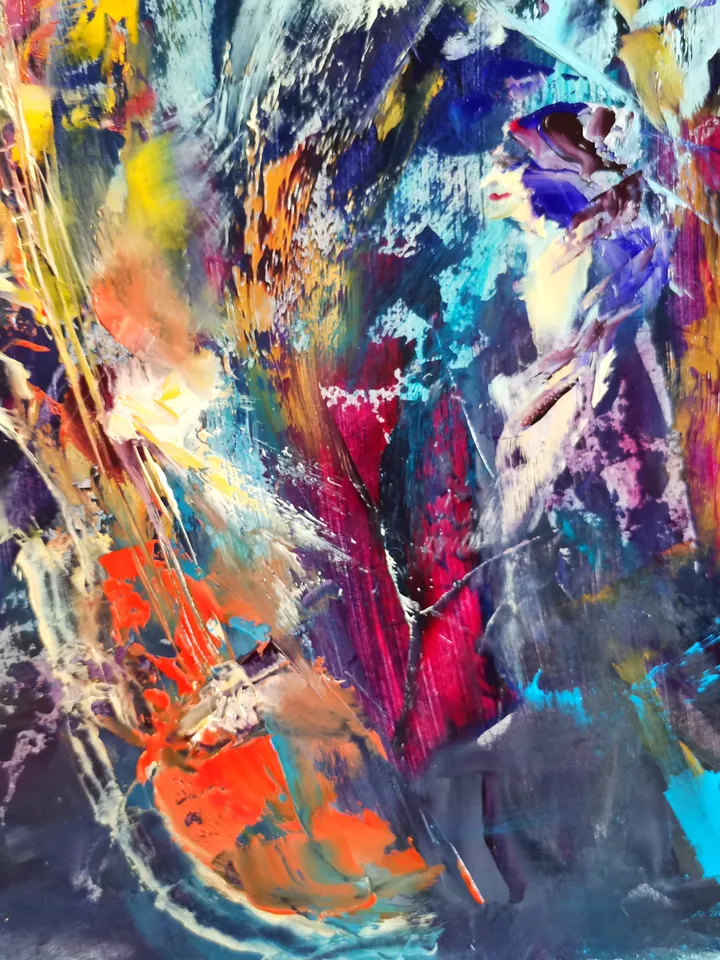 Abstract Life Fate People Angel Girl Art Original Oil Painting Artist Svinar Oksana