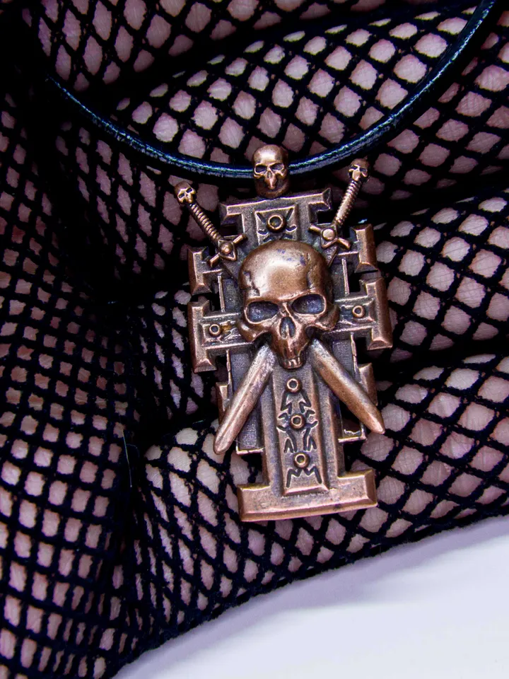 Pure Copper Ordo Xenos Insignia with Skull and Crossed Swords