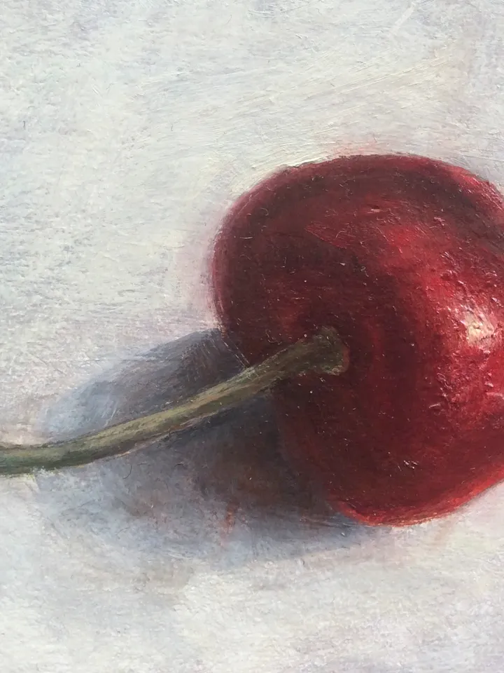 "ACEO Cherry", oil painting fruit berry artwork still life