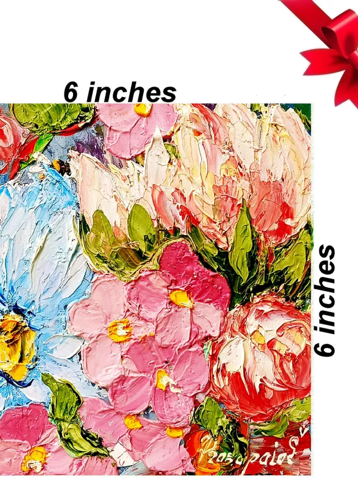 Flowers Oil Painting Floral Original Art Impasto Tulips Art Spring Gifts for Her by ArtProkopaloSv