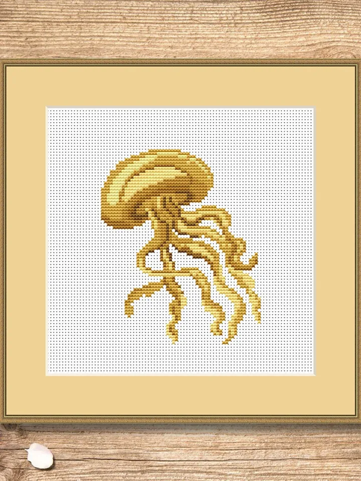 The Jellyfish Cross Stitch Pattern, Sea Cross Stitch, Embroidery Jellyfish, Medusa Cross Stitch Pattern, Modern Cross Stitch Pattern #anm014