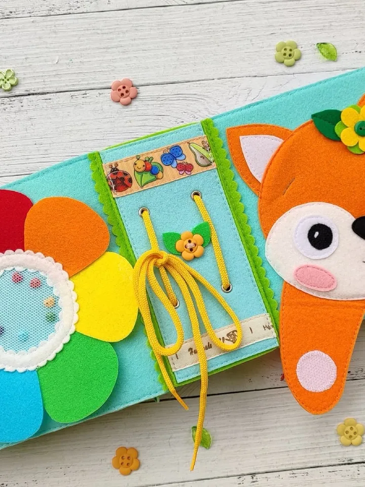 Animals Quiet book pattern PDF & Tutorial, Fox Mini Book, Felt activity book pattern svg, Quiet book sewing ideas for toddler 2, 3 year old