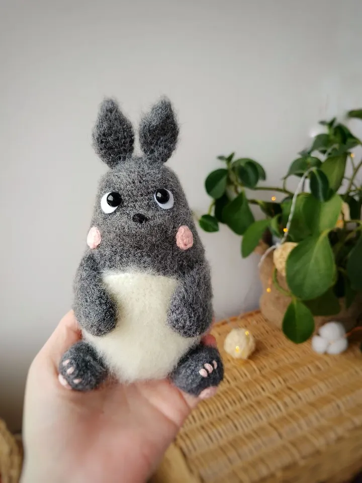 Stuffed Totoro toy anime My Neighbor Totoro sculpture decor. Plush Totoro toy