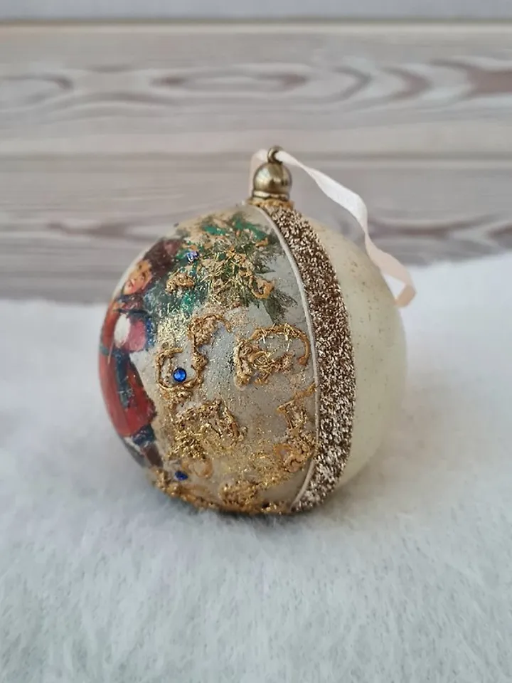 Handmade Christmas decoration ornament, Authentic illustration of farm children