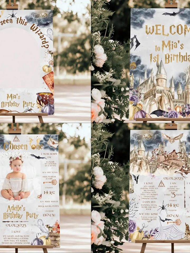 The Chosen One Big Bundle; Wizard Birthday Party Bundle Templates; Magic School Birthday Party Template; Editable Wizard Party Template; a1