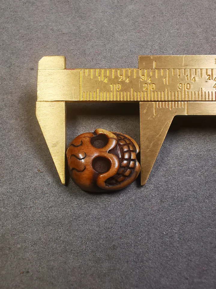 Gandhanra Handmade Tibetan Pendant Bead,Bone Carved Spacer Bead for Mala,Skull Sitavana Amulet Pendant