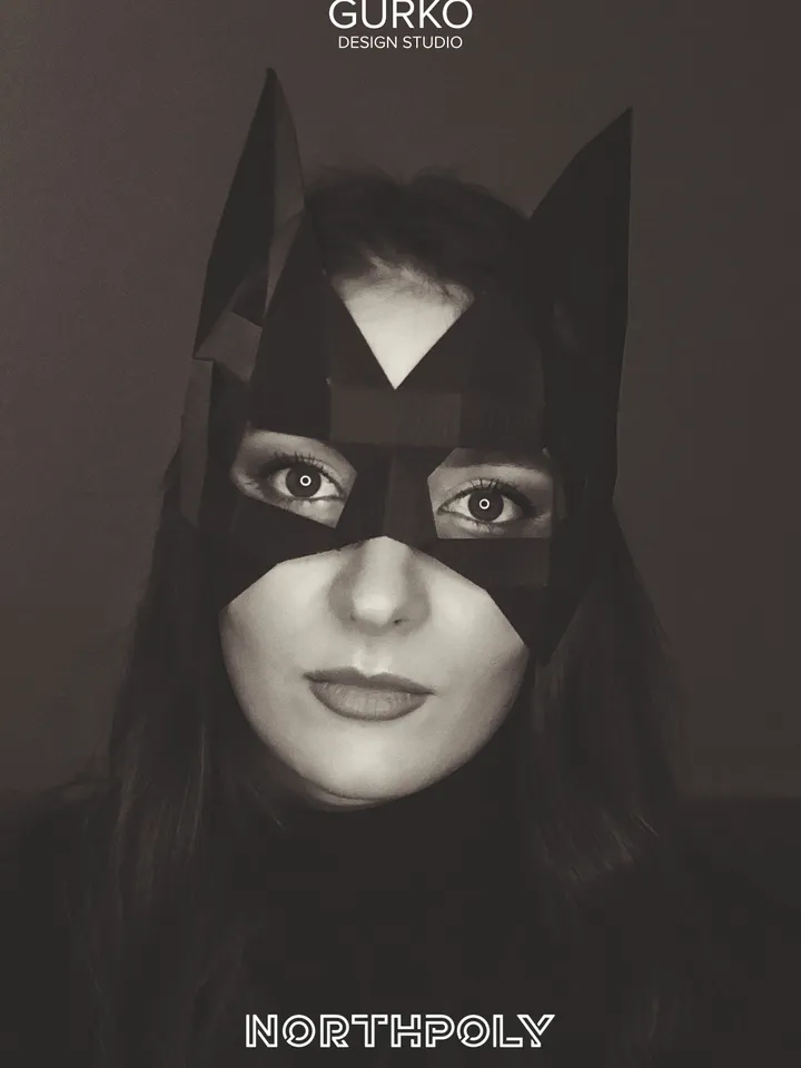 Cat Mask Papercraft, Digital Template, PDF Download, Gurko, 3D Low Poly Animal Mask, DIY Origami, Pepakura, Paper Mask, DIY Costume