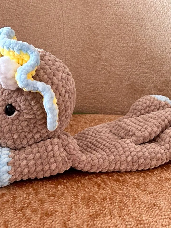 Crochet dinosaur lovey pattern Amigurumi triceratops lovey pattern