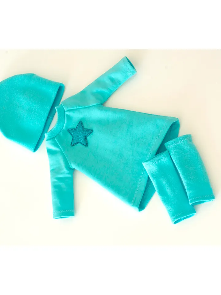 Pink and blue set clothes for Paola Reina doll, Siblies doll, Corolle, cute outfit for 13" doll, dress, hat and leggings