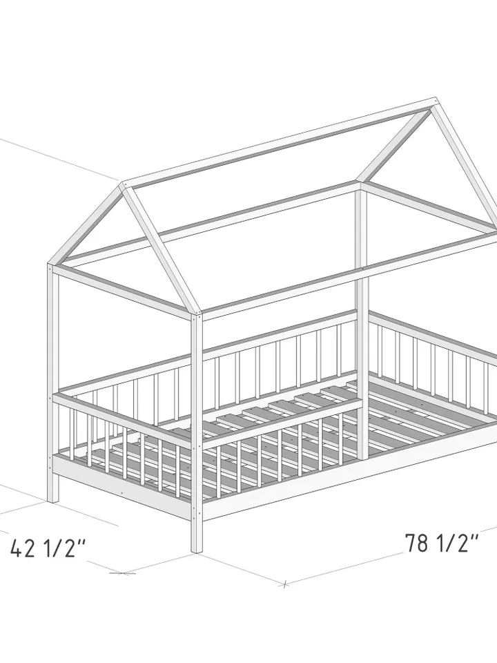 Toddler House Bed Plans, Twin Size, DIY, PDF