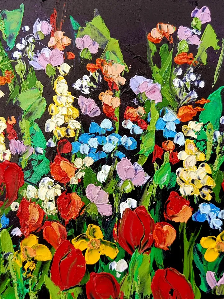 Colorado Painting Meadow Flowers Impasto Original Painting Textured Floral Original Oil Art Botanical Wall Decor Gifts by ArtProkopaloSv