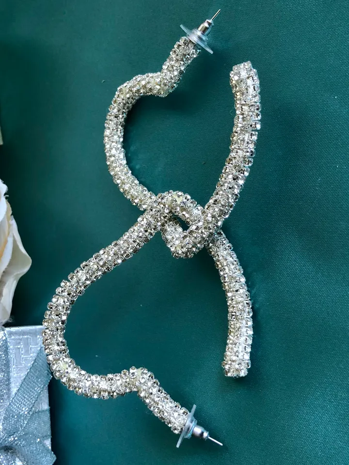 Crystal Heart Hoop Earrings