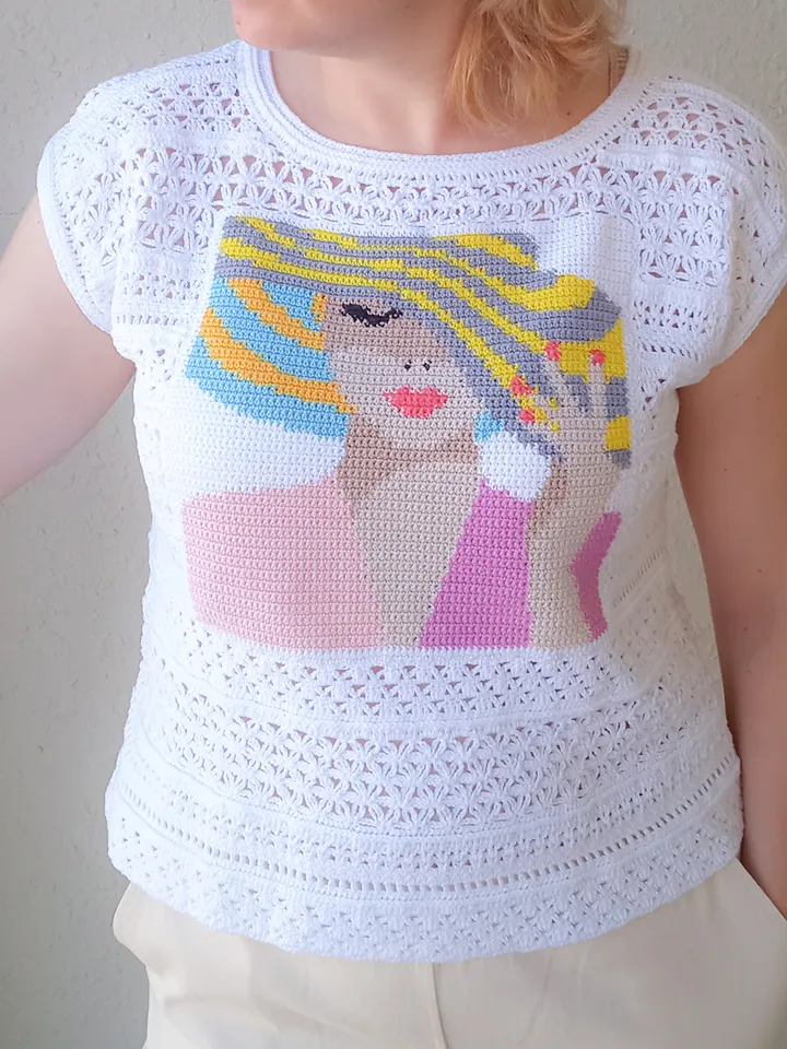 Women's Summer Top 'Lady in Hat' Crochet Pattern