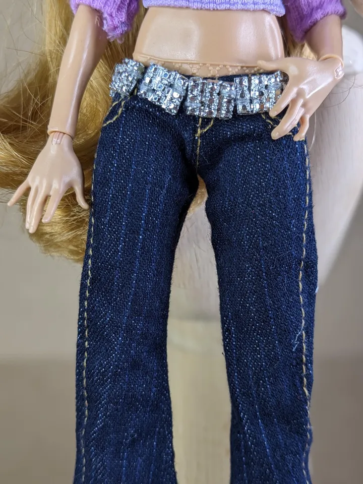 Blue low jeans for 10.5-inch female dolls (MH, EAH)