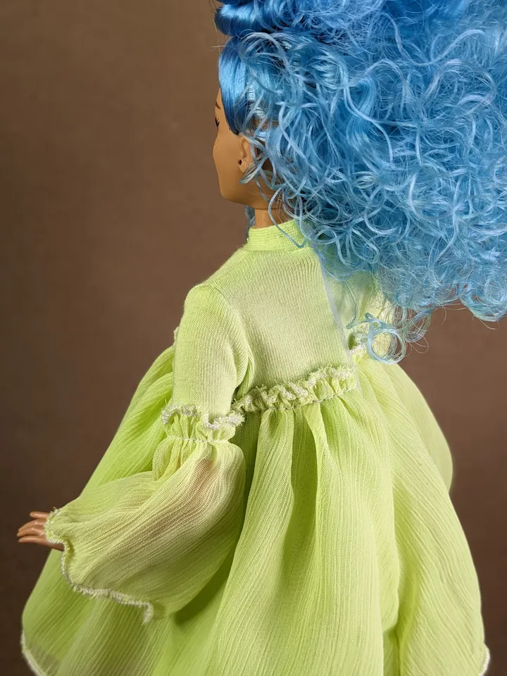 Handmade green puffy dress for 1/6 scale fashion female dolls