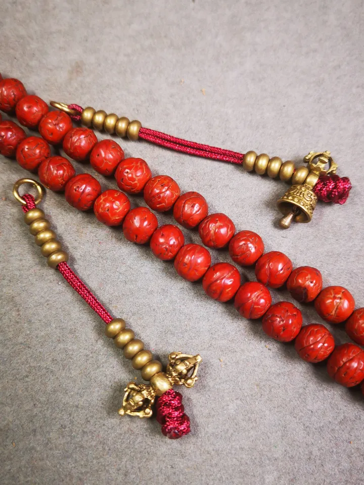 Gandhanra Handmade Tibetan Buddhist Mala Counters,Prayer Bead Counters,with Dorje and Vajra Pendant,Made of  Brass