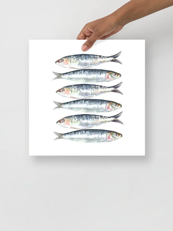 Sardines Art Print Watercolor Painting Kitchen Art Food Art Fishing Decor Gift Sardines Food Still Life Fishing Decor Fodd Still Life Print