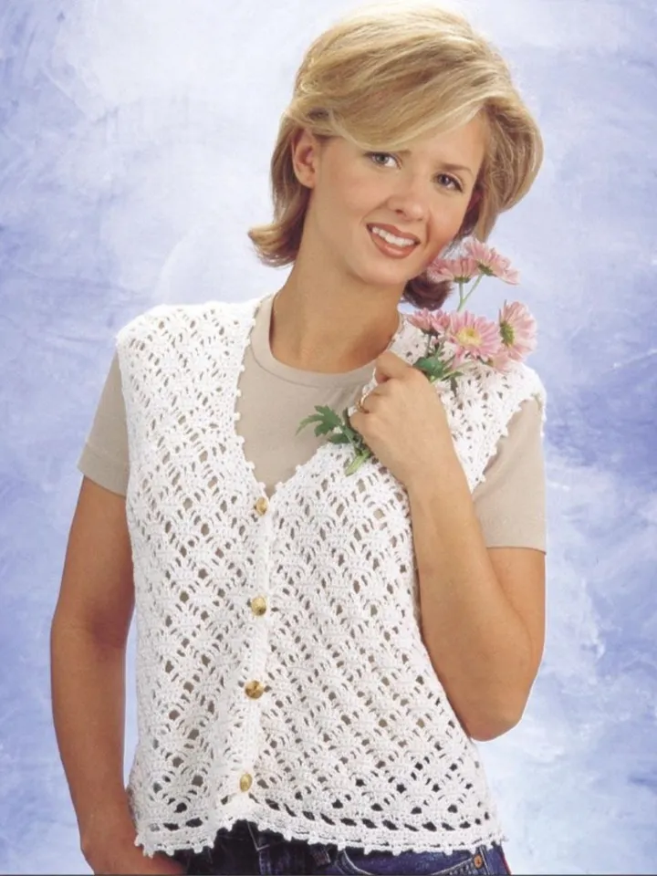Vest crochet pattern, women vest crochet pdf , summer waistcoat crochet instant download