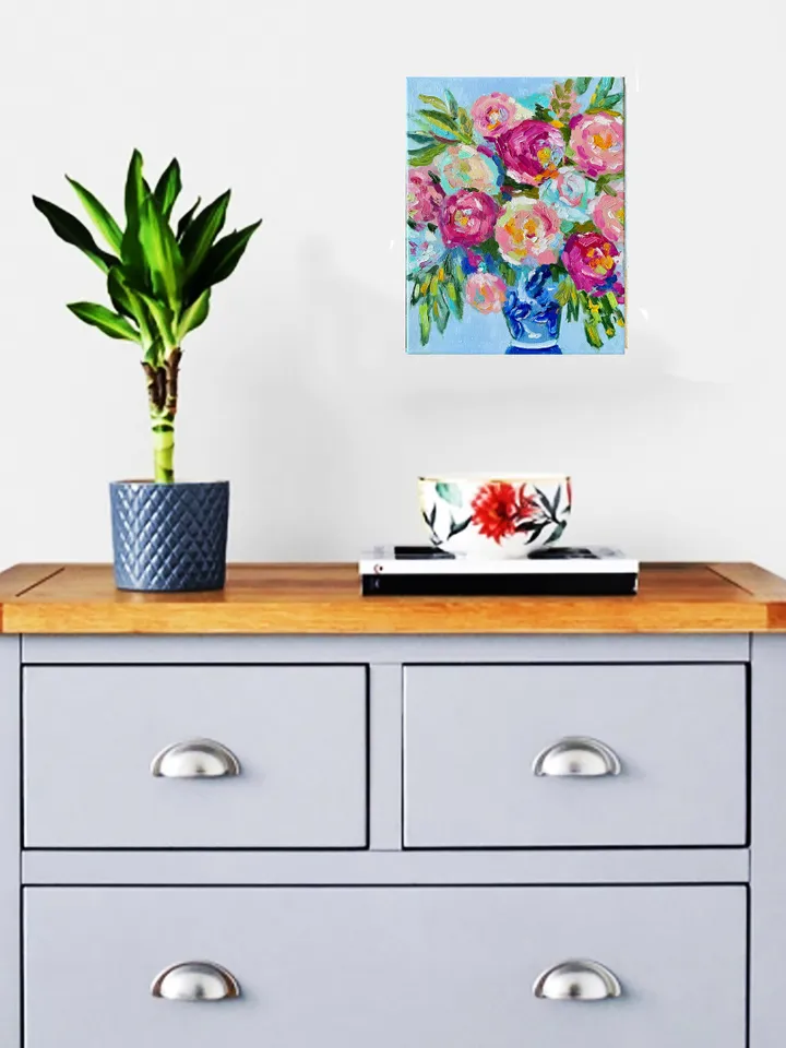 Peony painting Flowers Original oil painting on Canvas Floral boho fine art