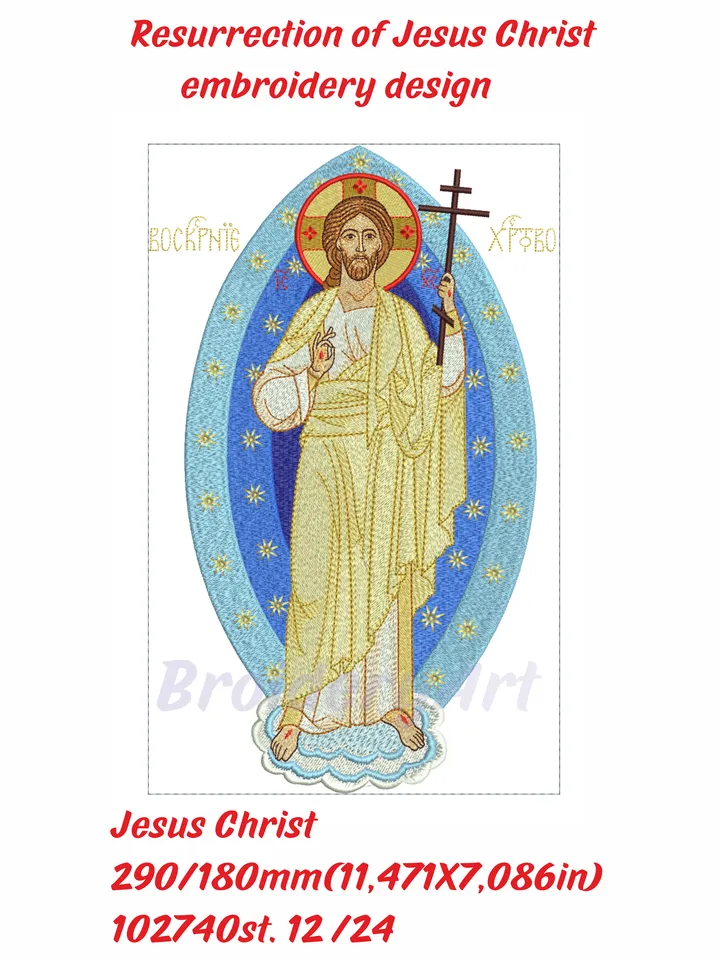 The Resurrection Christ embroidery design