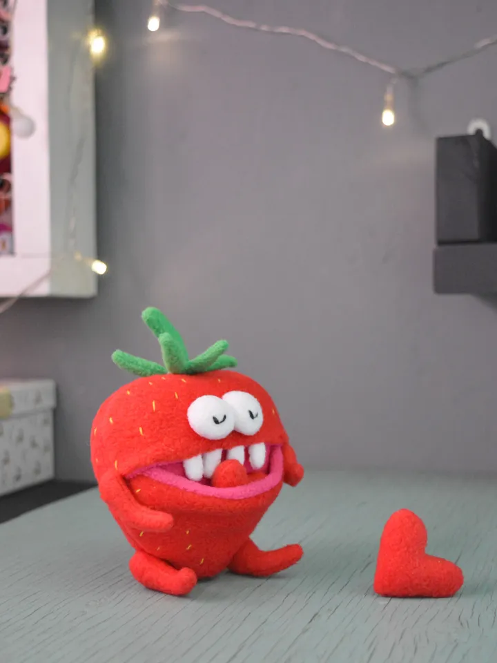 Fleece Plush Toy Pattern – Cute Strawberry Softie PDF