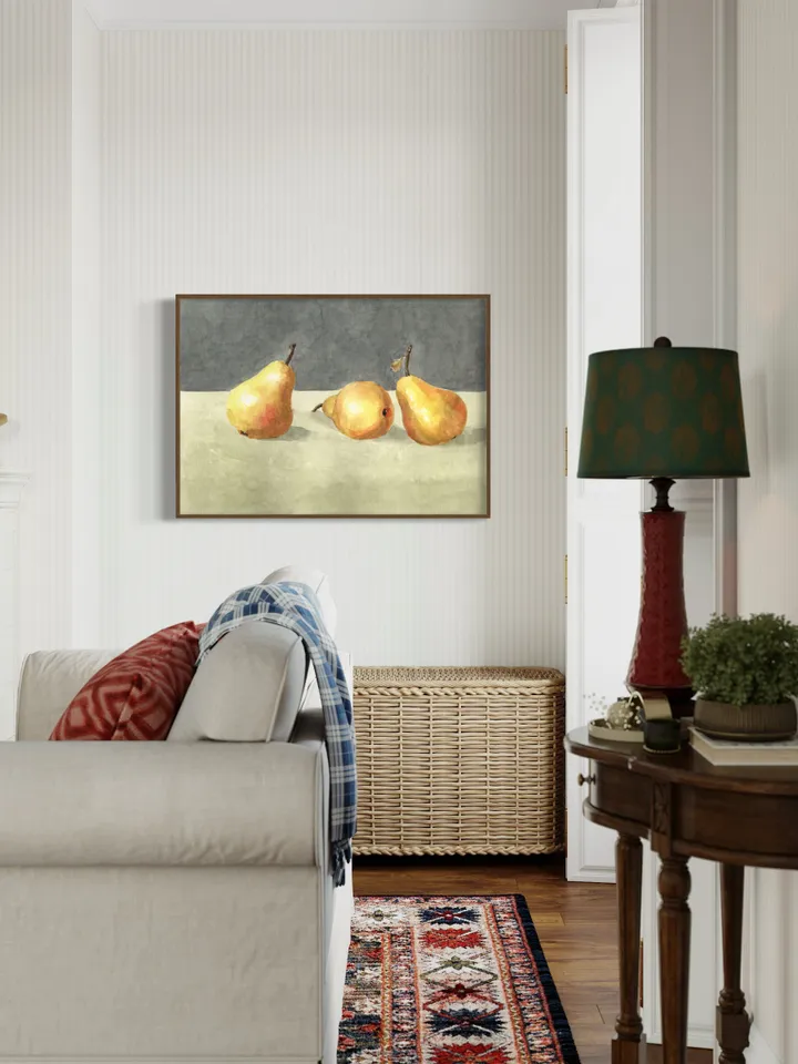 Pear Painting,Vintage Still Life, Farmhouse Kitchen, Vintage Art Print,Minimalist Poster, Art For Kitchen, Fruit Painting,Abstract Art Print
