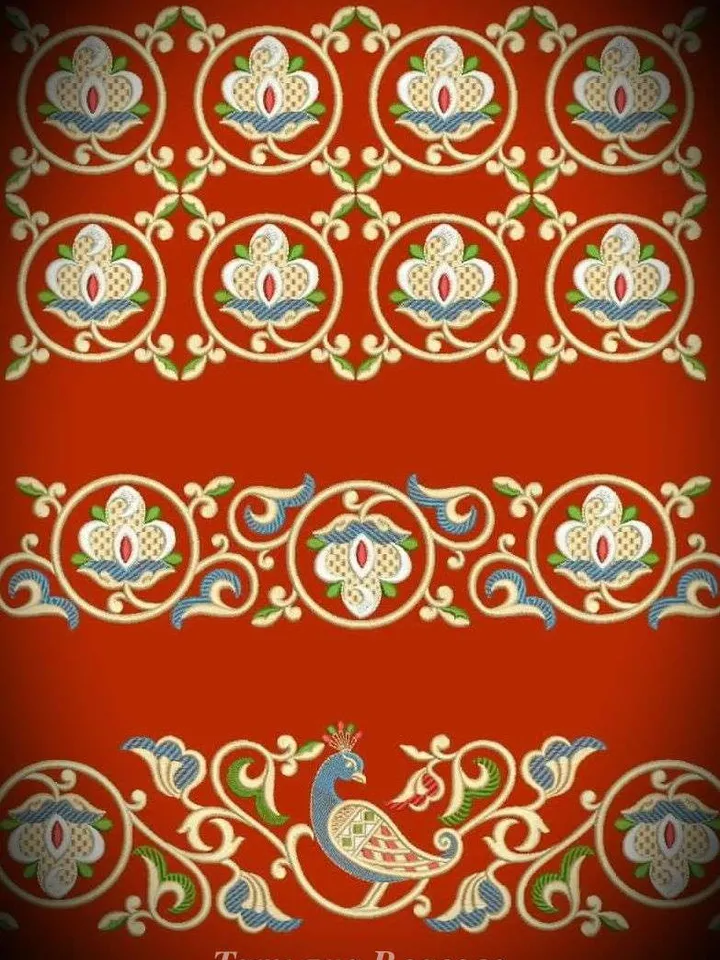 "Pava" is a set of designs for machine embroidery