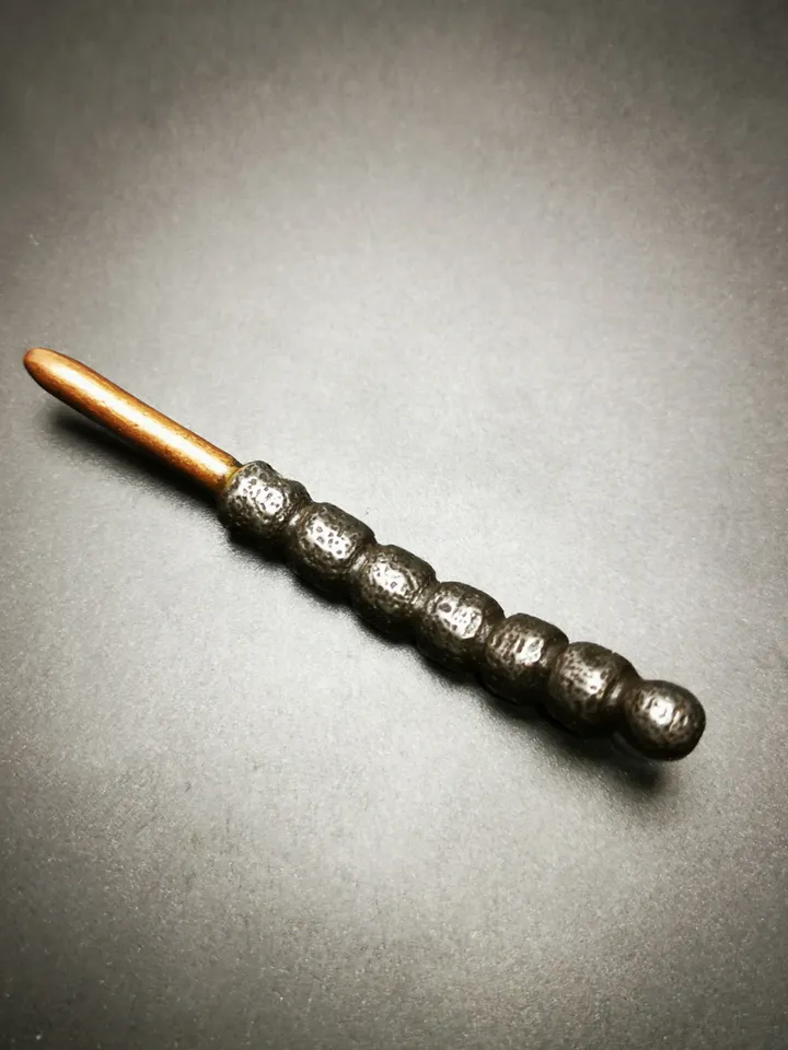 Handmad Charm Pendant,Tibetan Cordyceps Sinensis,Made of Cold Iron and Brass